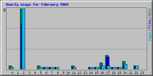 Hourly usage for February 2003