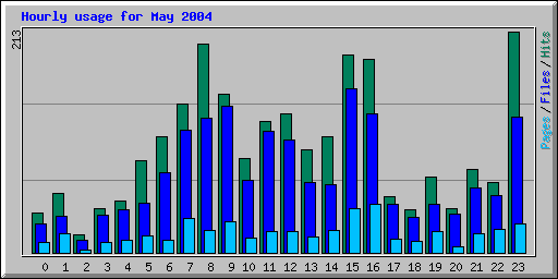 Hourly usage for May 2004