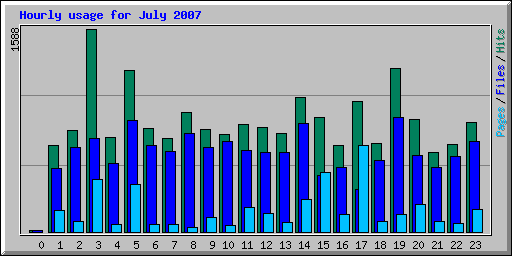 Hourly usage for July 2007