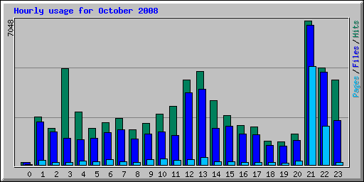 Hourly usage for October 2008